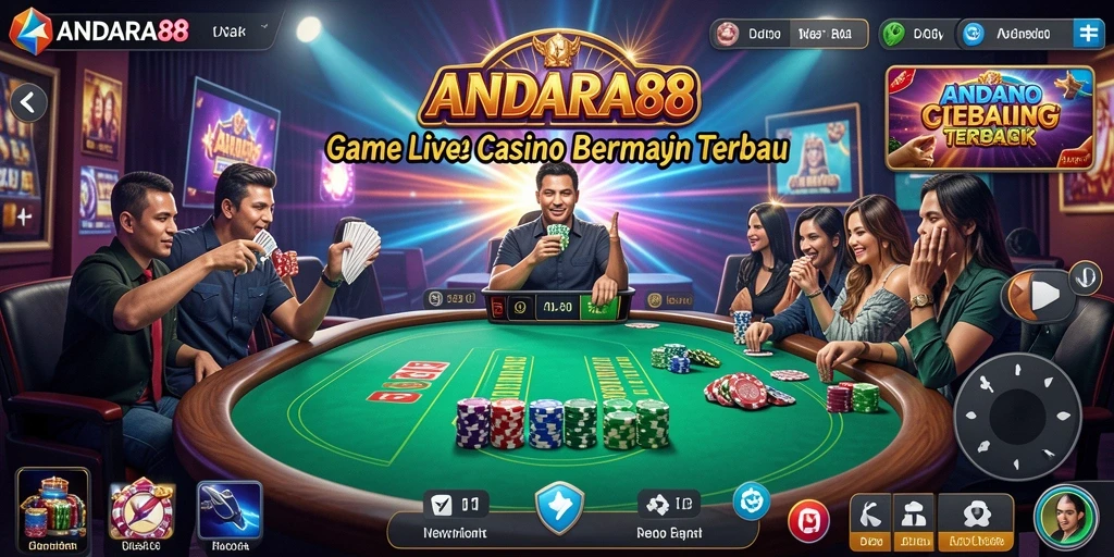 Tampilan menarik dari gameplay Live Casino di ANDARA88.
