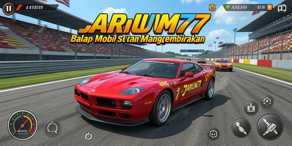 Gameplay balapan menarik di JARUM77 dengan mobil dan lintasan yang beragam.