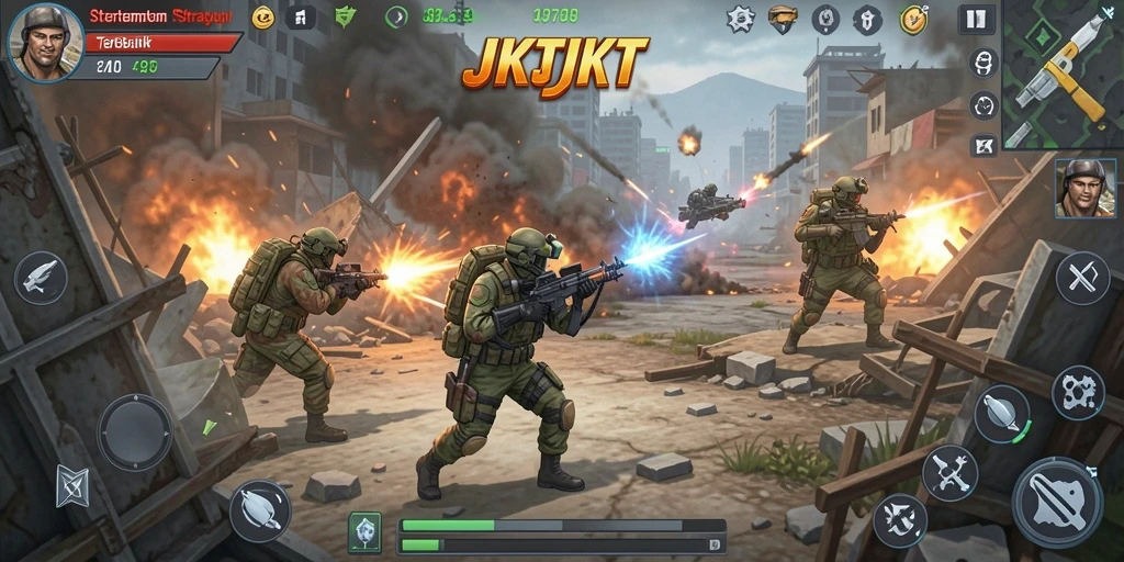Tangkapan layar menampilkan gameplay strategi intens di JKTJKT.
