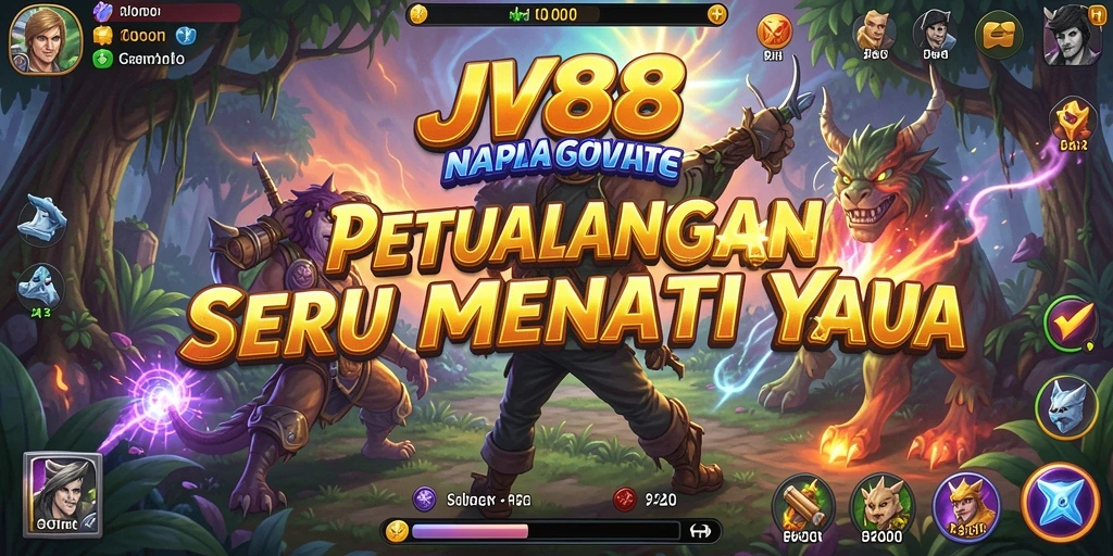 Tampilan utama JV88 menampilkan aksi petualangan yang seru dan grafis yang menawan.