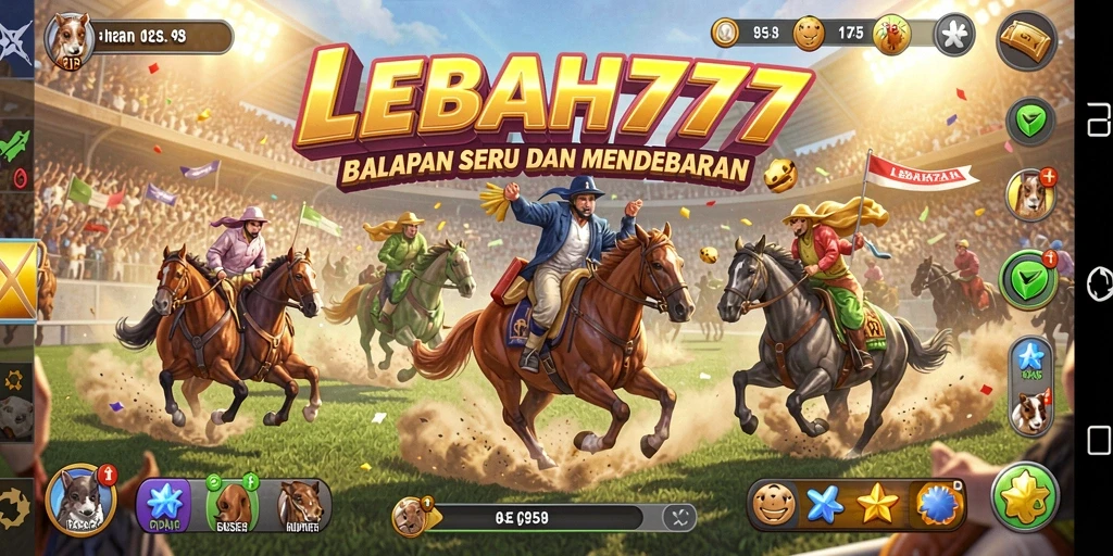Tampilan gameplay seru dengan mobil balap yang melakukan aksi mendebarkan.