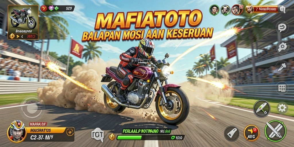 Tampilan seru gameplay saat balapan motor di MAFIATOTO.