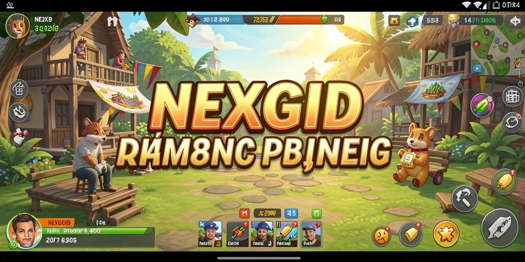 Tangkapan layar gameplay NEXGID yang penuh warna dan menarik.