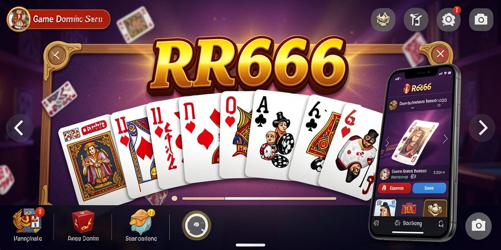 Screenshot gameplay Domino yang penuh aksi di RR666.