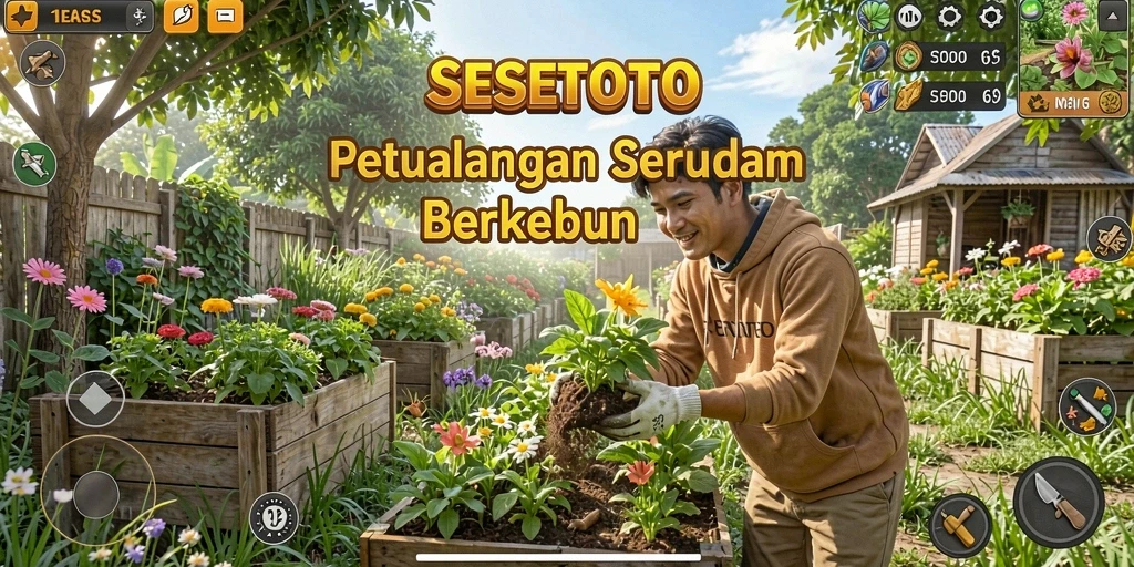 Tampilan gameplay berkebun yang menarik dan interaktif.