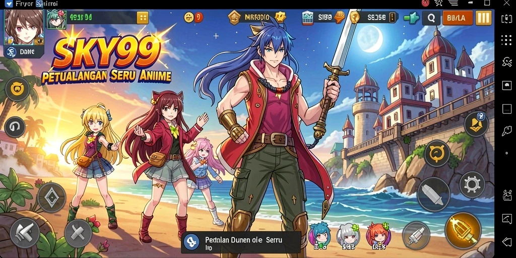Tampilan gameplay yang seru dan penuh aksi dalam SKY99.
