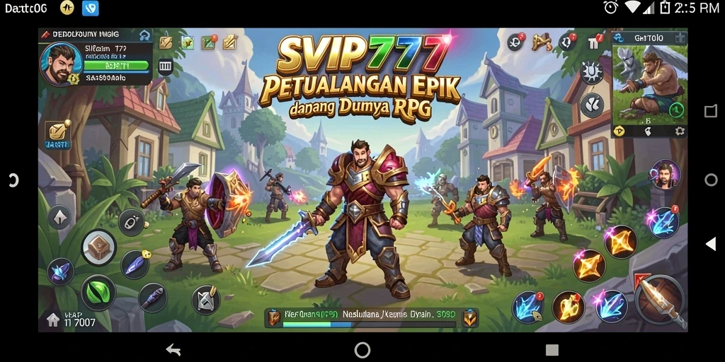 Screenshot gameplay SVIP777 menunjukkan pertarungan epik di dunia RPG.