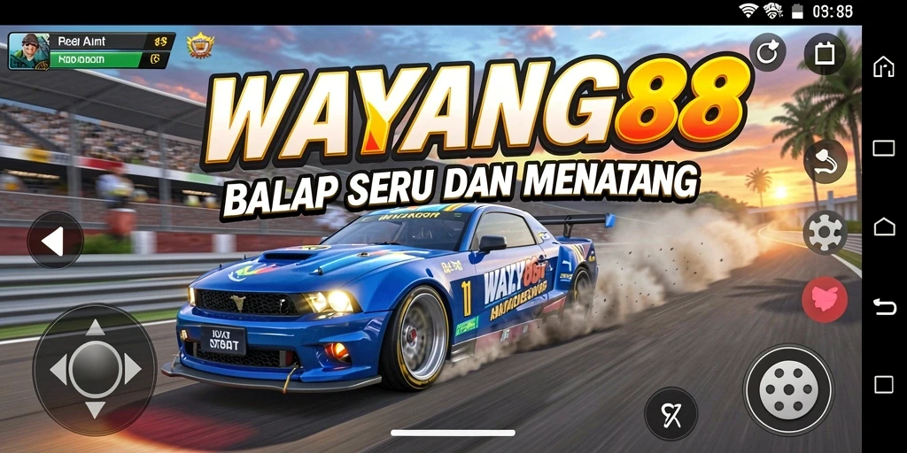 Tangkapan layar dari gameplay racing yang mendebarkan di WAYANG88.