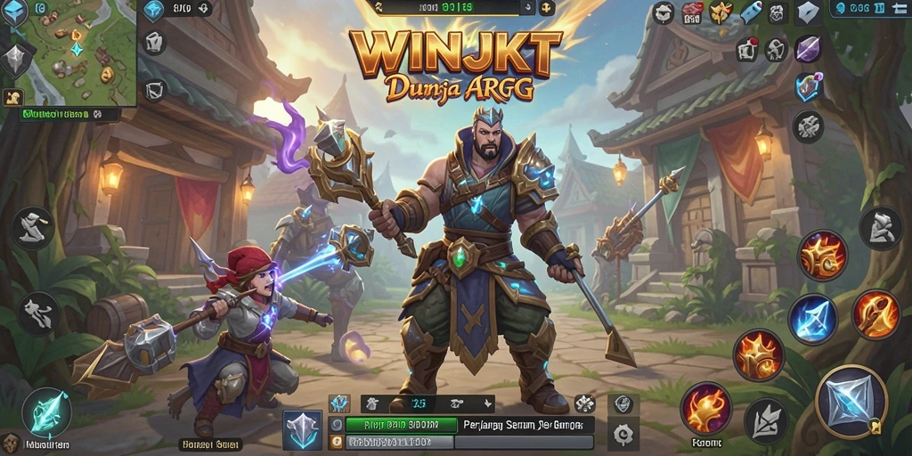Tampilan gameplay dinamis dalam WINJKT dengan pertarungan yang mendebarkan.